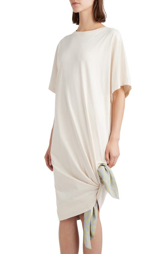 Shop Dries Van Noten Oversize Asymmetric T-shirt Dress In Ecru