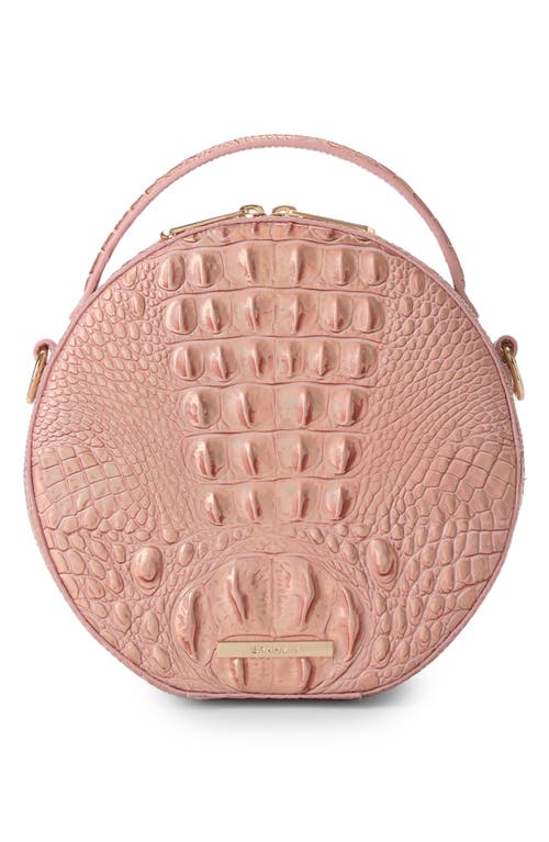 Shop Brahmin Lane Croc Embossed Leather Crossbody Bag In Rose Gold