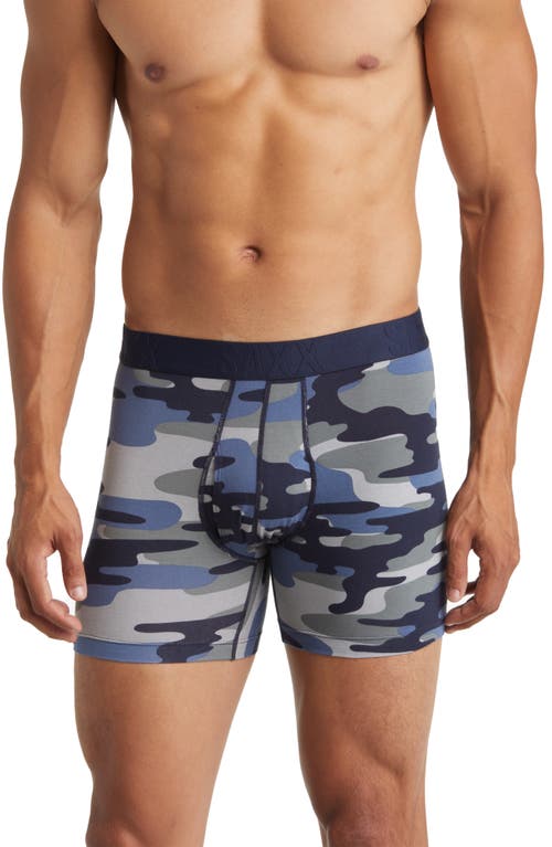 SAXX DropTemp Cooling Cotton Slim Fit Boxer Briefs Tidal Camo-Blue at Nordstrom,