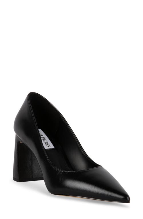 Steve Madden Yorke Pointed Toe Pump In Black Leather