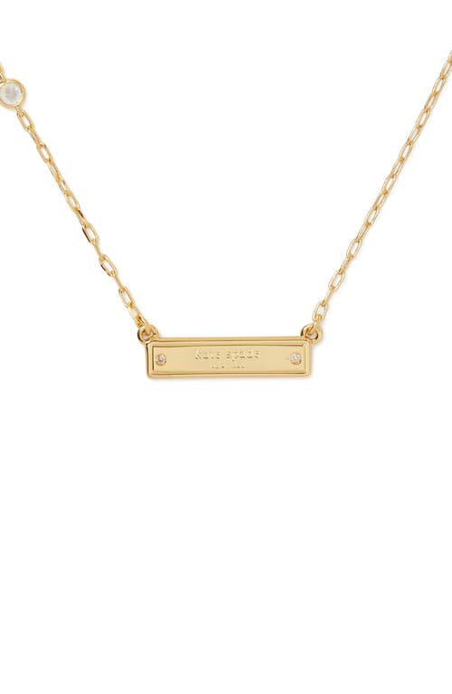 Shop Kate Spade New York Sam Icon Bar Necklace In Clear/gold.