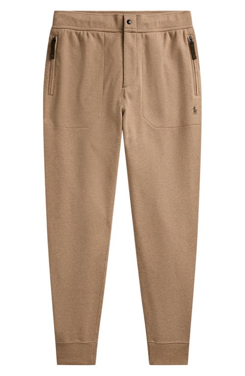 Shop Polo Ralph Lauren Expedition Terry Joggers In Warm Brown Heather