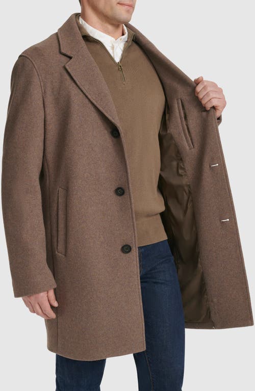 Cole Haan Regular Fit Stretch Wool Coat In Mushroom