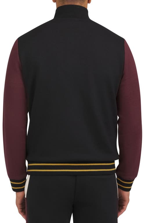 Ben Sherman Overhead Colorblock Quarter Zip In Black