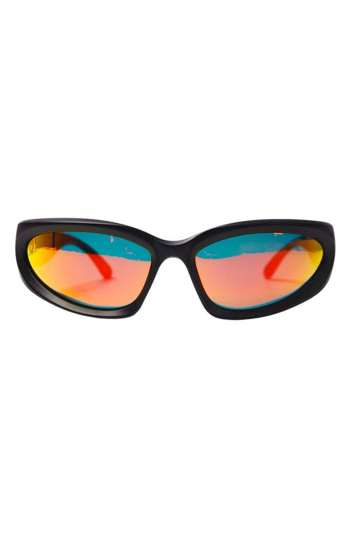 Wisdom Frame 5 Rectangular Sunglasses in Black/Sunset Lens at Nordstrom