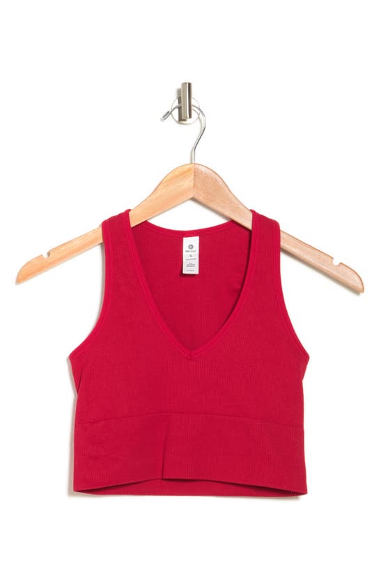 90 Degree By Reflex Women's Seamless V-Neck Crop Ribbed Tank Top