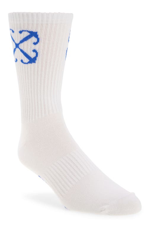 Shop Off-white Arrow Mid Calf Socks In White - Blue