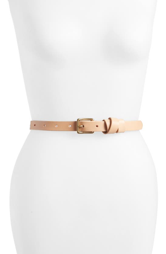 Madewell Leather Crisscross Skinny Belt In Linen