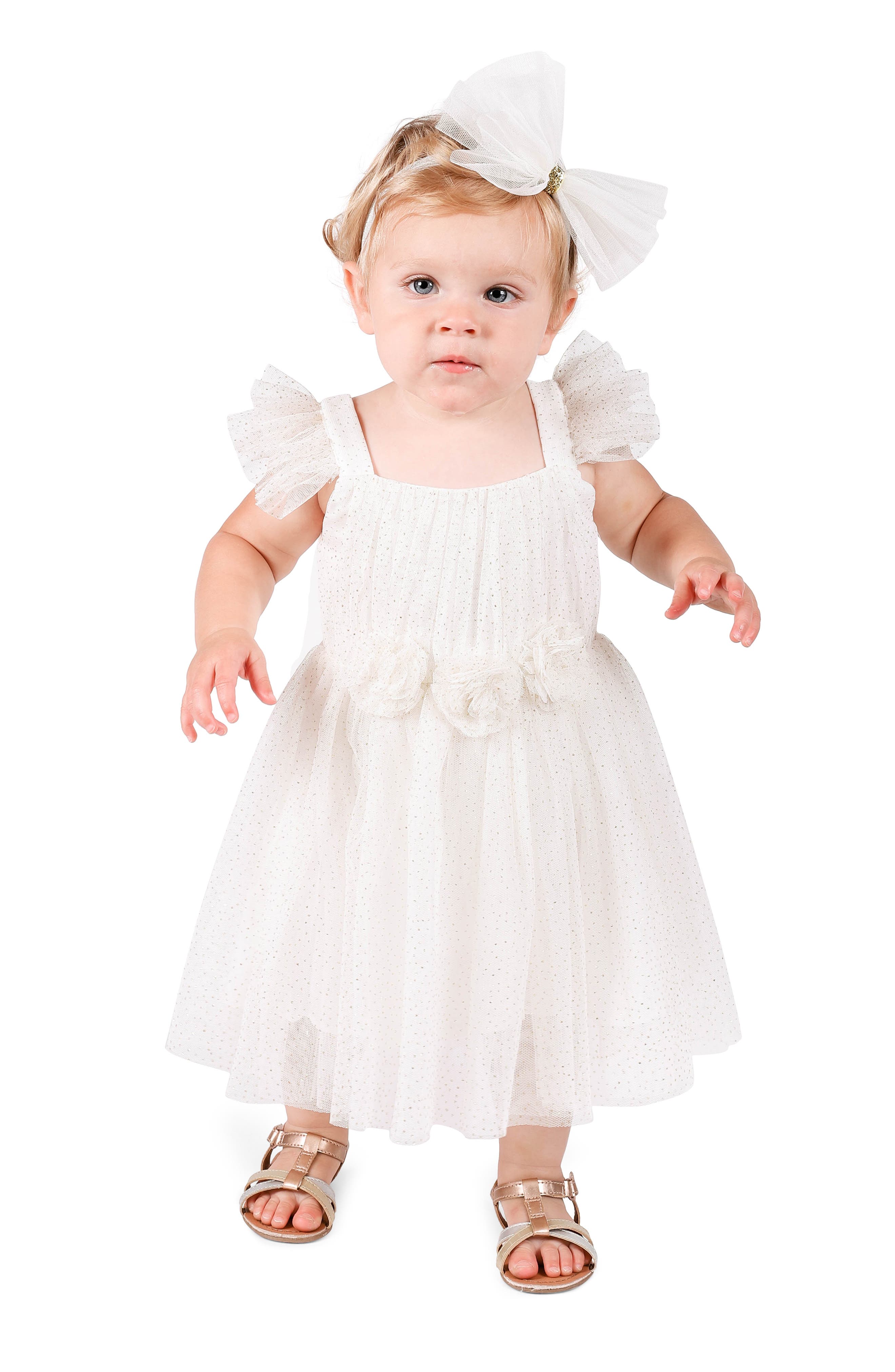 Popatu Flutter Sleeve Tulle Dress 