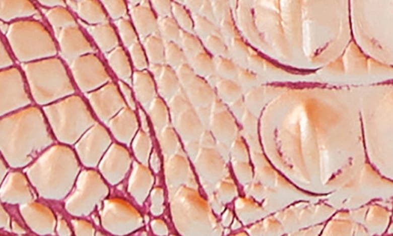 Shop Brahmin Cami Croc Embossed Leather Satchel In Apricot Rose