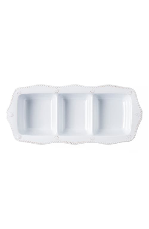 Juliska Berry & Thread Three-section Serving Tray In Melamine Whitewash