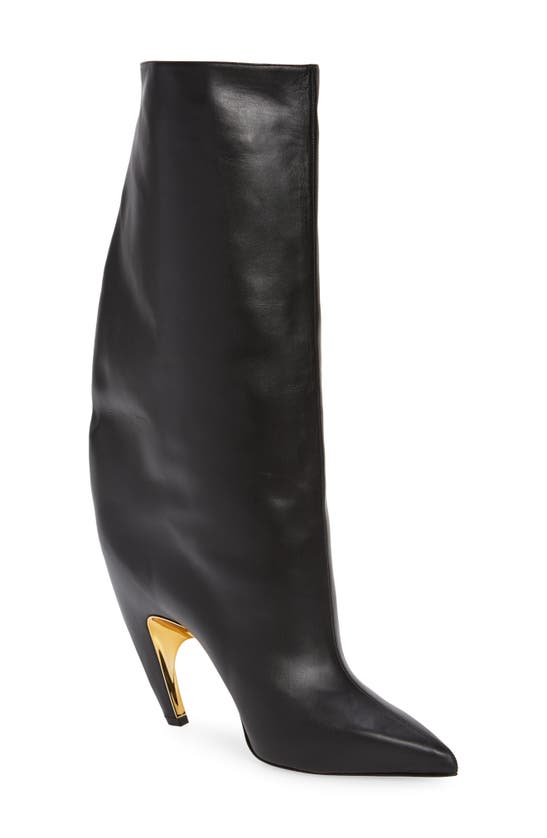 Shop Alexander Mcqueen Iconic Armadillo Knee High Boot In Black