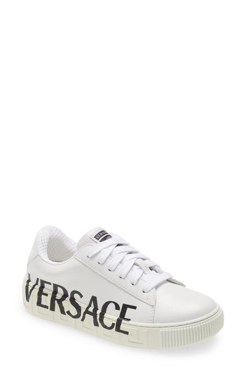 Versace Kids' Greca Logo Low Top Sneaker in White