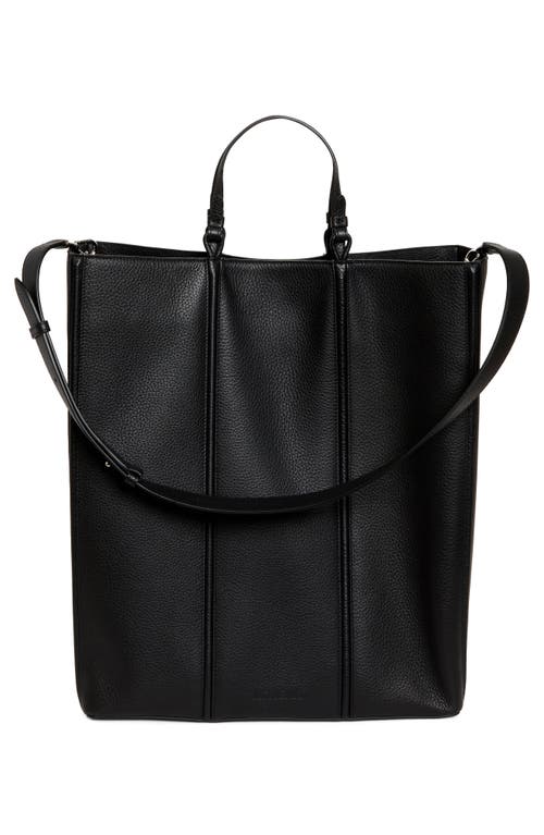 Shop Jacquemus Le Cabas Marino Leather Tote In Black