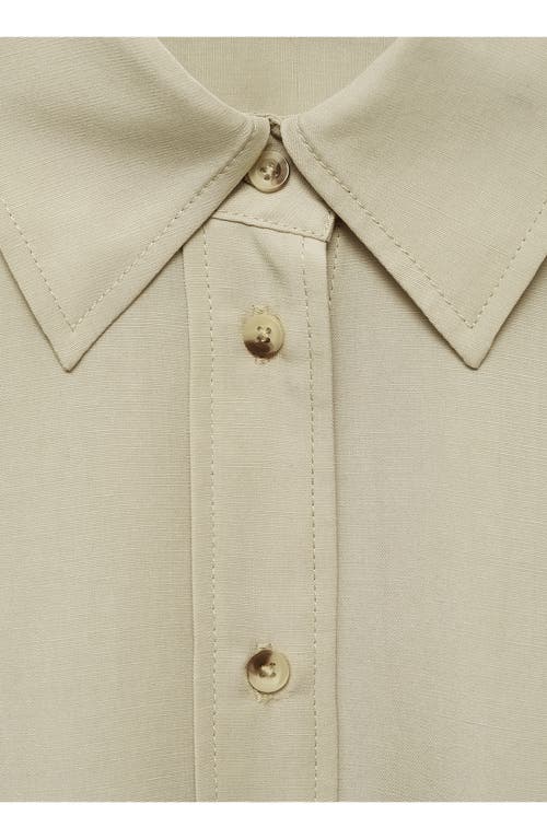 MANGO MANGO DRAWSTRING BUTTON-UP TOP