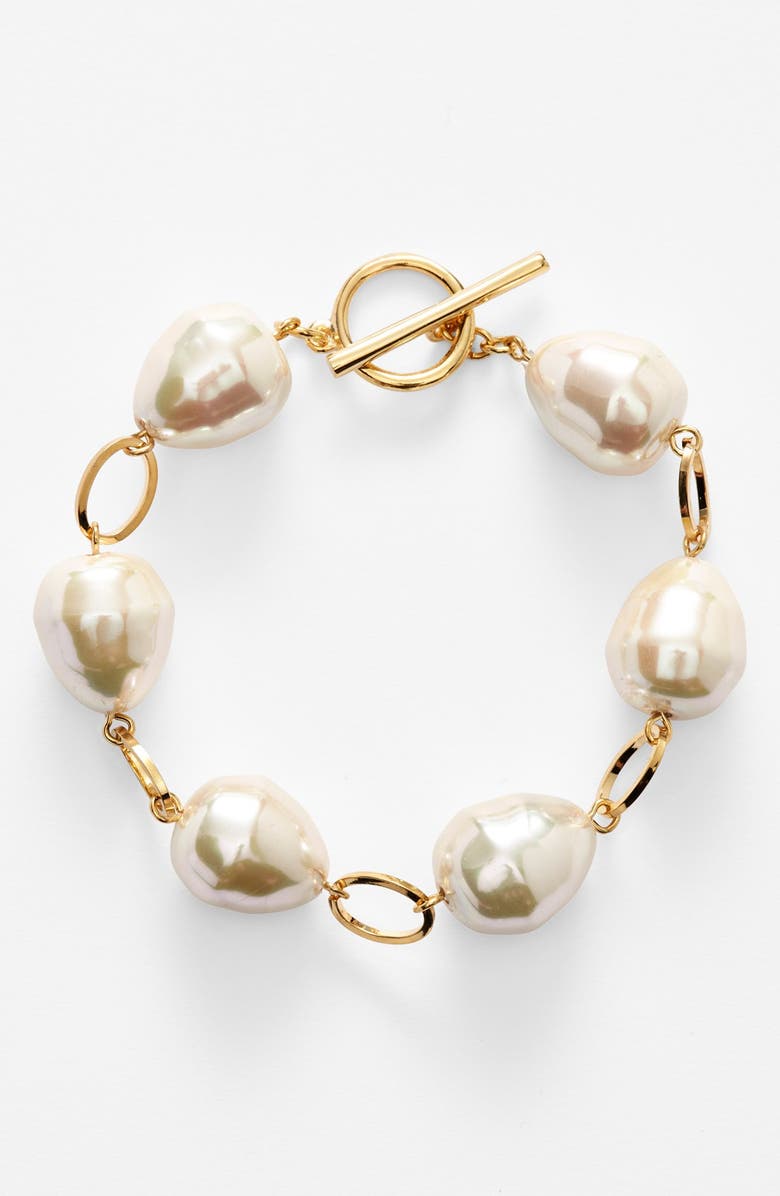 Lauren Ralph Lauren Faux Pearl Toggle Bracelet | Nordstrom
