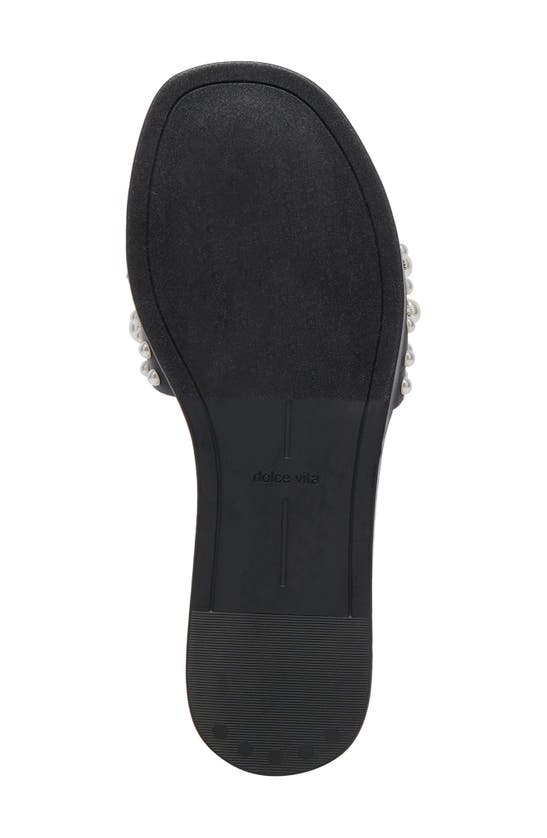Shop Dolce Vita Gabbi Imitation Pearl Slide Sandal In Black Pearls