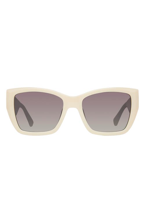 Kurt Geiger London 54mm Rectangular Sunglasses In Bone Opaque/gray Gradient