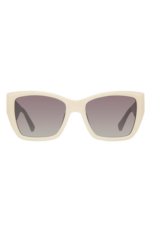 Kurt Geiger London 54mm Rectangular Sunglasses in Bone Opaque/Gray Gradient at Nordstrom