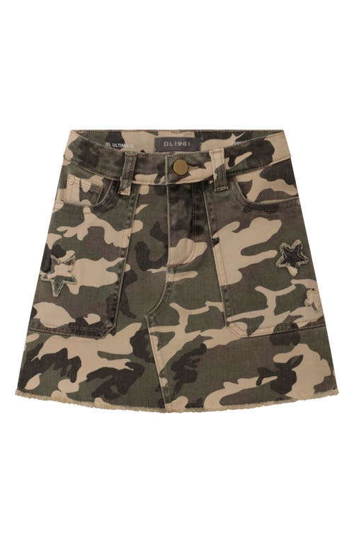 DL1961 Kids' Embroidered Camo Cotton Blend Skirt Star at