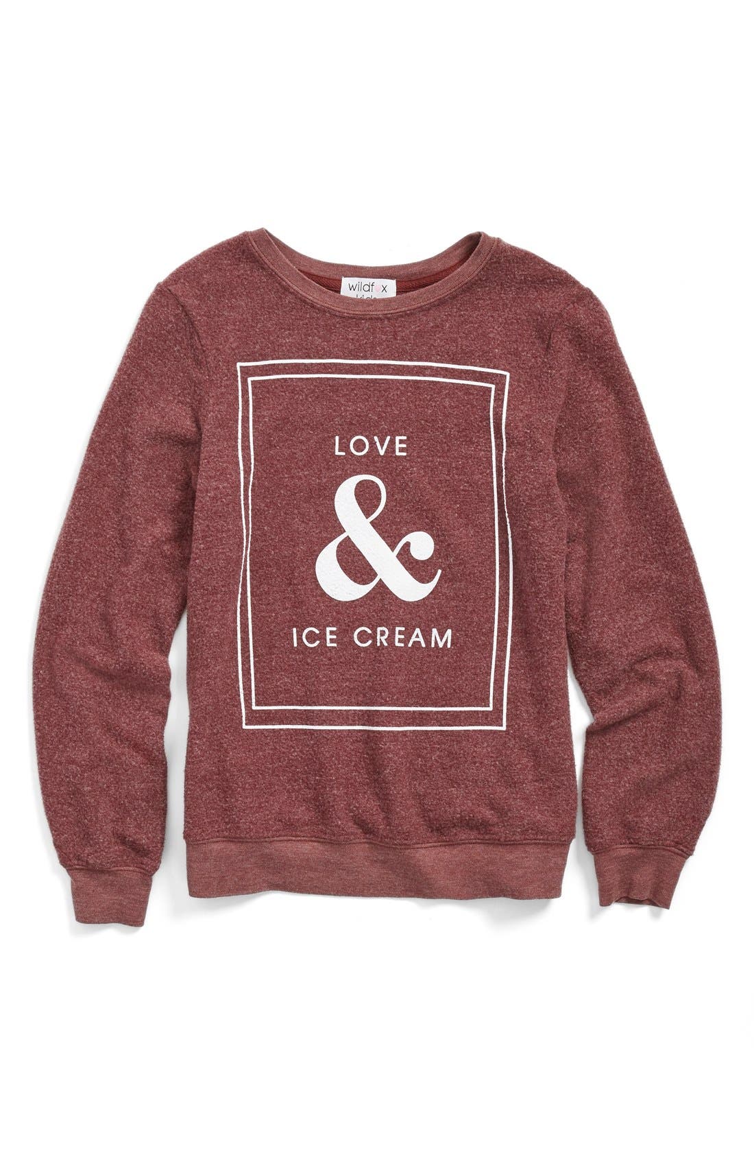 Wildfox 'Love & Ice Cream' Graphic Sweatshirt (Big Girls) Nordstrom