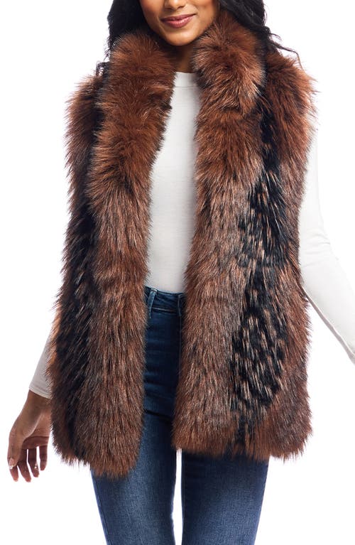 Donna Salyers Fabulous-furs Donna Salyers Fabulous Furs Limited Edition Faux Fur Waistcoat In Brown