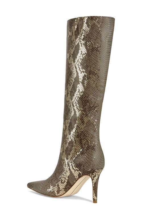 Shop Azalea Wang Cashy Pointed Toe Knee High Boot In Light Pastel Brown