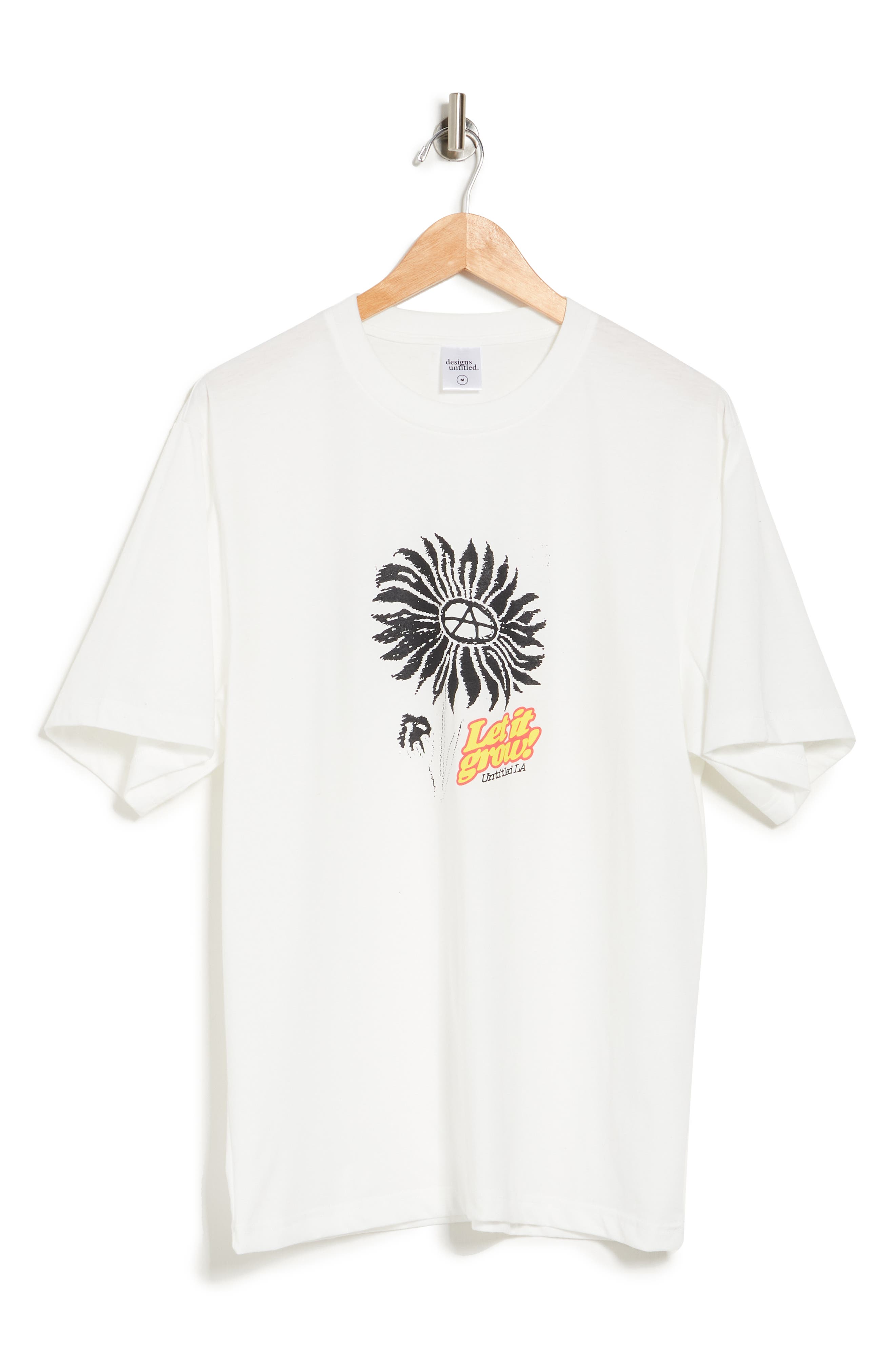 Designs Untitled Let It Grow Graphic Crew Neck T-shirt In White