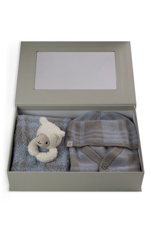 Barefoot Dreams Cozychic Ultra Lite™ Cardigan, Pants, Beanie & Blanket Set In Sky/dove Gray
