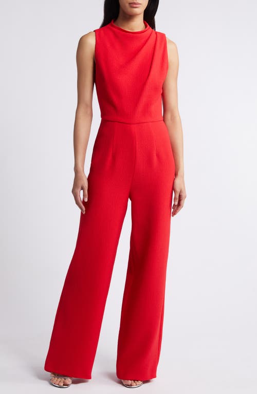 Black Halo Corrine Draped Bodice Wide Leg Jumpsuit at Nordstrom,