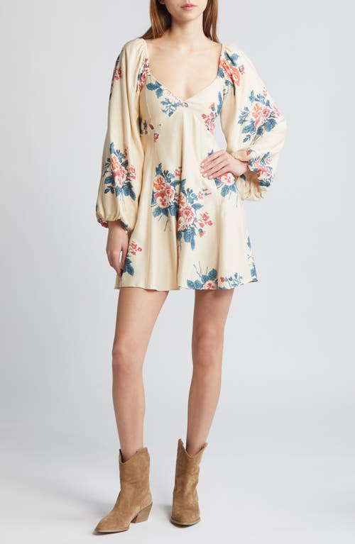 Free People Francesca Floral Print Long Sleeve Minidress Combo at Nordstrom,