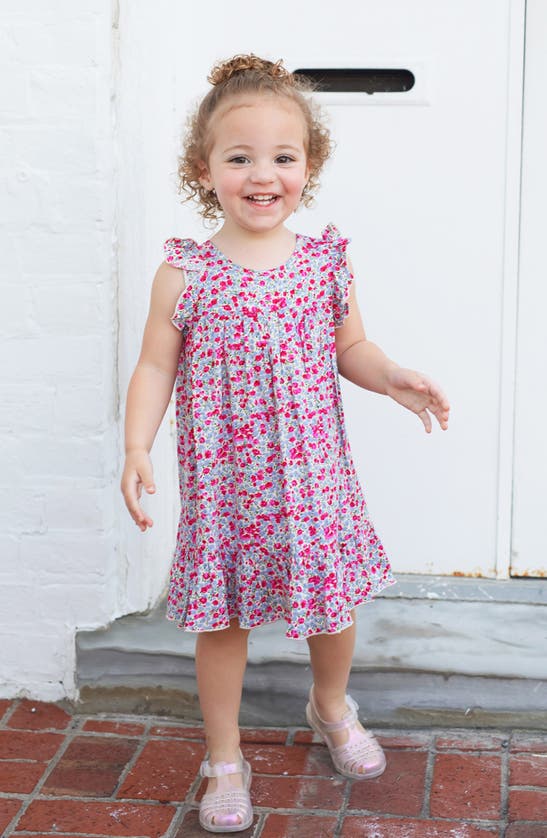 Shop Mabel + Honey Kids' Eleanor Floral Dress In Purple