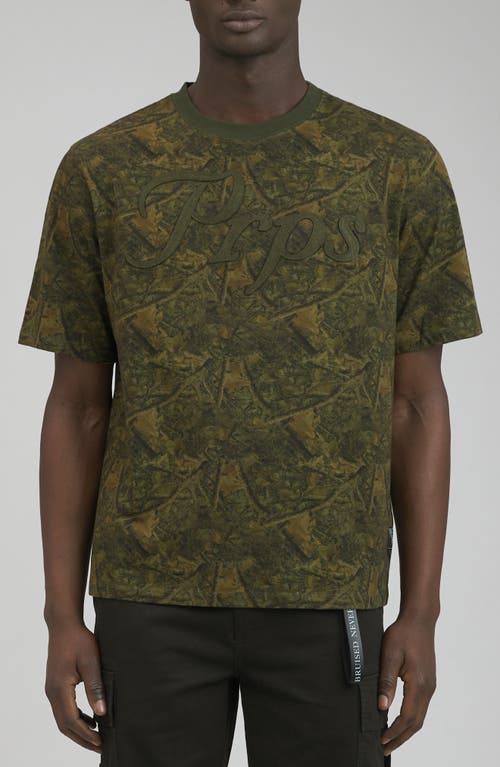 Grayson Appliqué Logo Cotton T-Shirt in Army Green