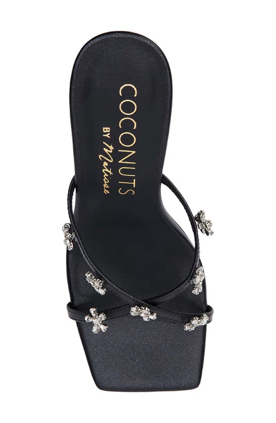 Shop Coconuts By Matisse Levi Crystal Flower Slide Sandal In Black