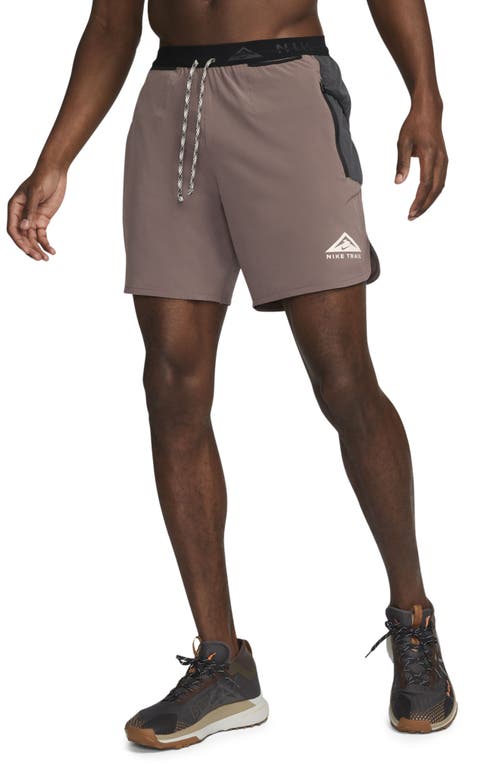 Nike Dri-fit Trail Running Shorts In Plum Eclipse/anthracite
