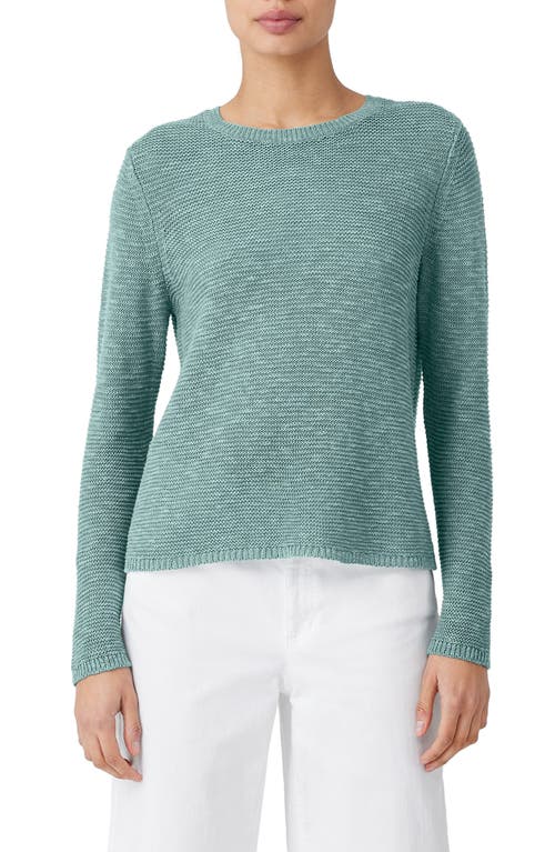 Eileen Fisher Textured Crewneck Organic Linen & Cotton Sweater in