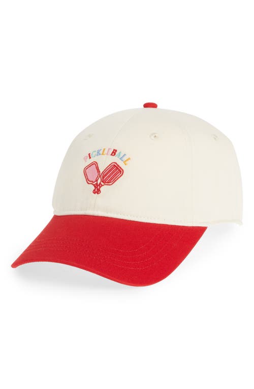 Shop Frasier Sterling Embroidered Pickle Ball Baseball Cap In White/red