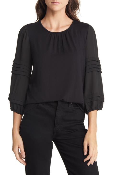 black long sleeve blouses | Nordstrom