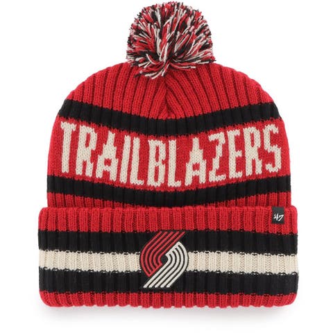 Portland Trail Blazers New Era Large Logo 39THIRTY Flex Hat - White/Red