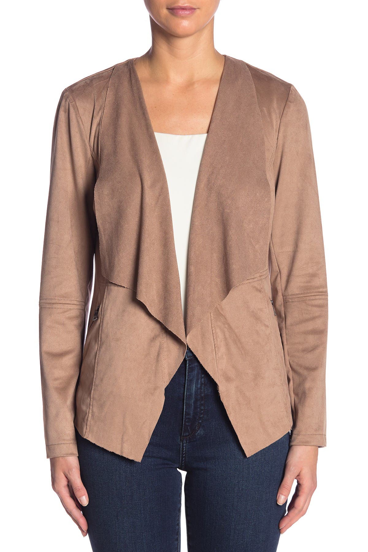 suede wrap jacket