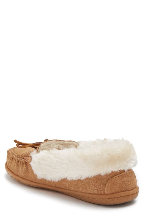 Shop Minnetonka Camp Faux Fur Lined Moccasin Slipper In Cinnamon Cinnamon