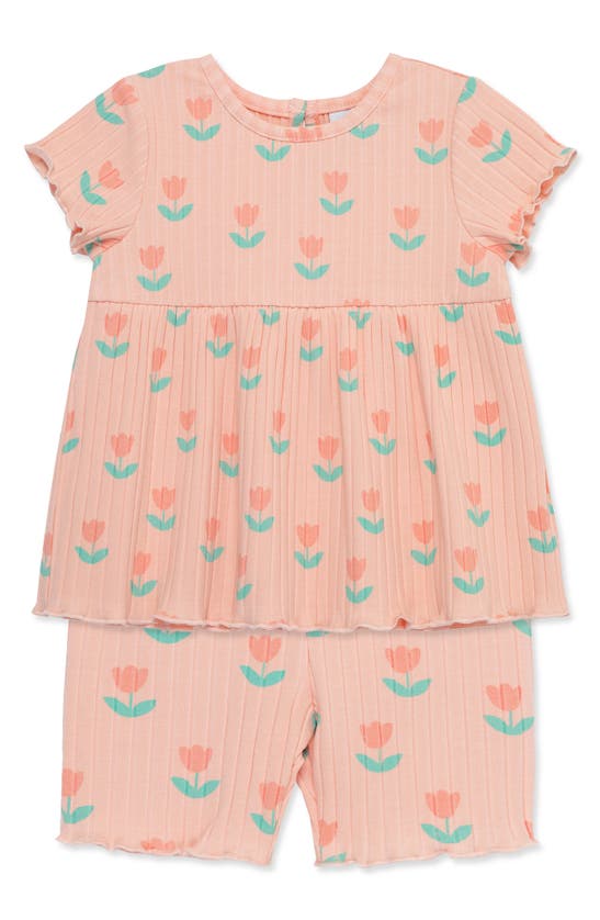 Shop Little Me Tulip Print Top & Shorts Play Set In Pink