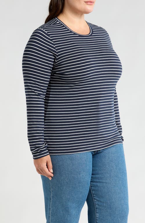 Shop Caslonr Caslon(r) Stripe Crewneck Top In Navy- Ivory Carlotta Stripe