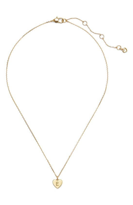 Shop Kate Spade Initial Heart Pendant Necklace In Gold - E