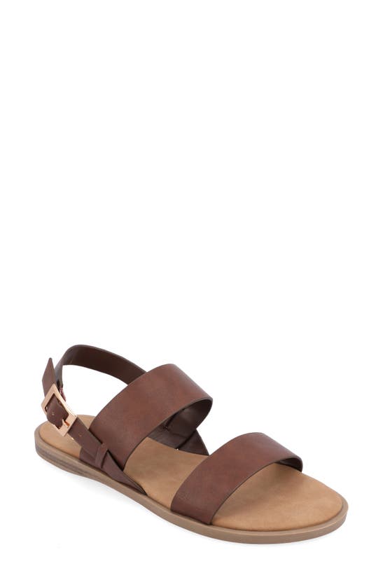 Journee Collection Lavine Slingback Flat Sandal In Brown