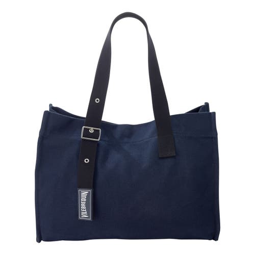 Vilebrequin Canvas Beach Bag In Bleu Marine