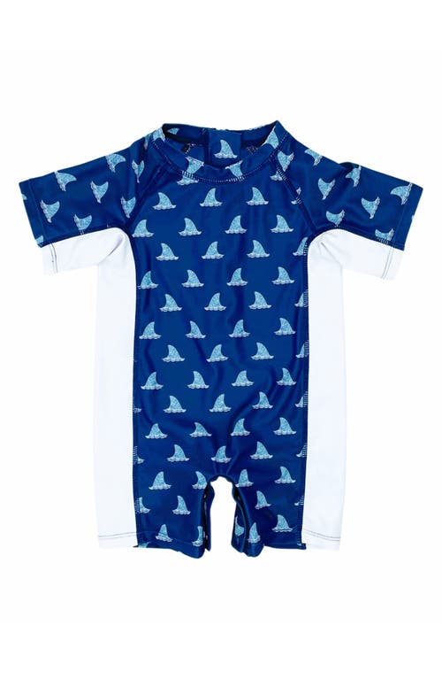 Feather 4 Arrow Fin Beach Daze One-Piece Rashguard Swimsuit in Navy at Nordstrom, Size 6M