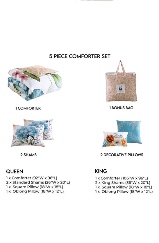 Bebejan Maia 5-piece Reversible Comforter Set In Blue