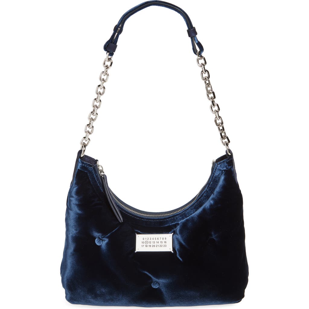 Maison Margiela Small Glam Slam Velvet Hobo Bag In Cosmo