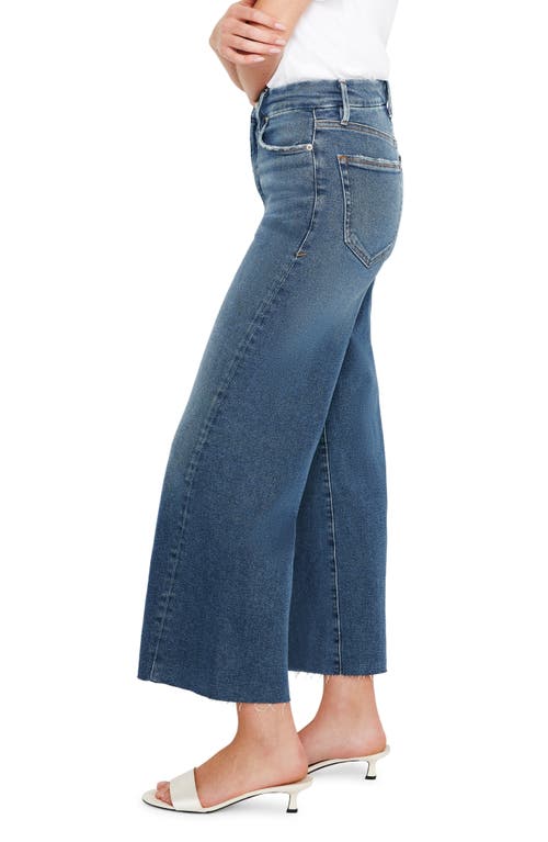 Shop Good American Good Waist Raw Hem High Waist Crop Palazzo Jeans In Indigo549